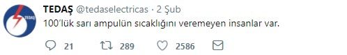 Tedaş`dan komik tweet`ler
