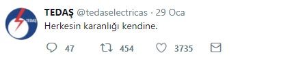 Tedaş`dan komik tweet`ler
