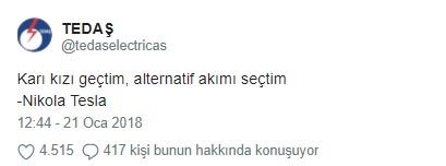 Tedaş`dan komik tweet`ler
