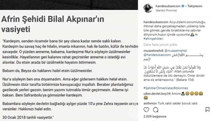 Ünlü isimlerin Instagram paylaşımları (12.02.2018)