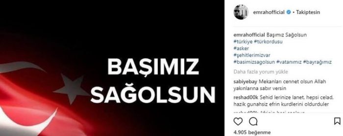 Ünlü isimlerin Instagram paylaşımları (12.02.2018)