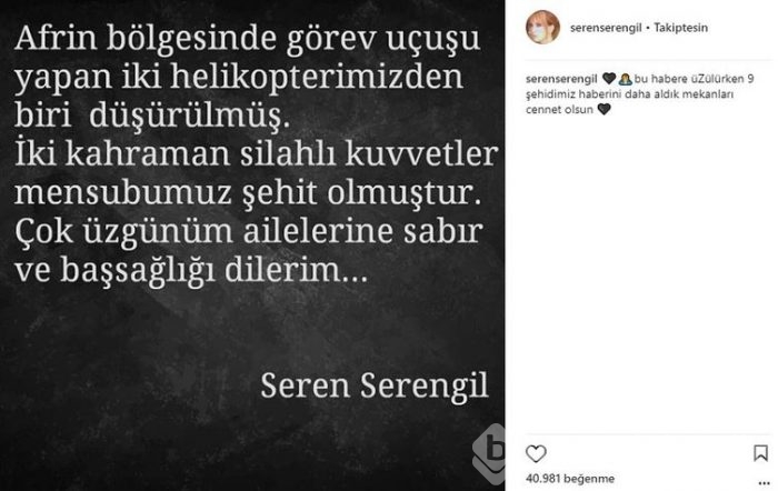 Ünlü isimlerin Instagram paylaşımları (12.02.2018)