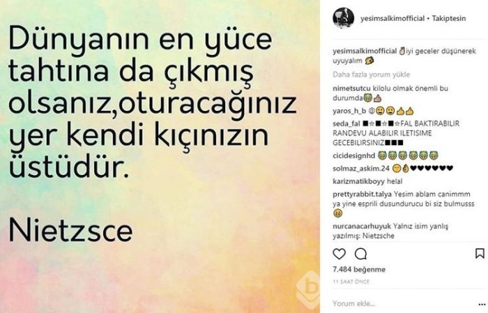 Ünlülerin Instagram paylaşımları (13.02.2018)