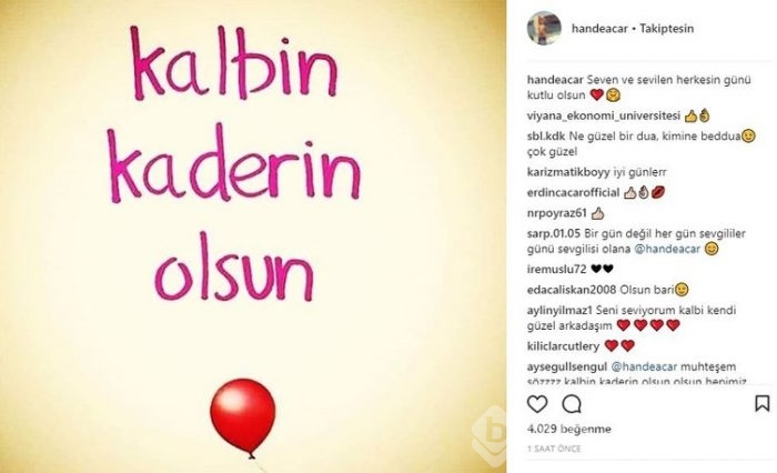 Ünlü isimlerin Instagram paylaşımları (14.02.2018)