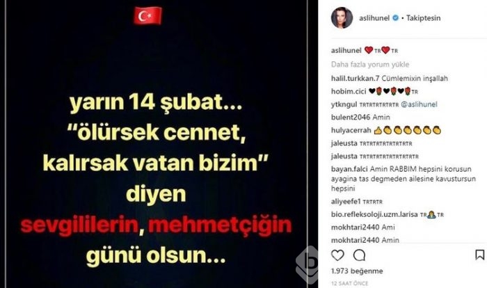 Ünlü isimlerin Instagram paylaşımları (14.02.2018)