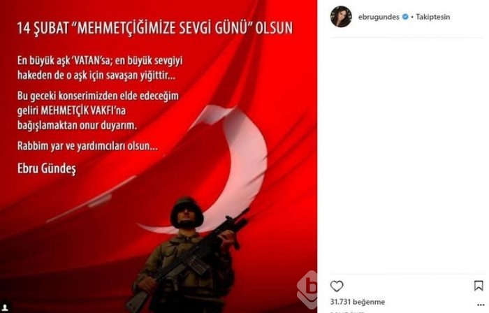 Ünlü isimlerin Instagram paylaşımları (14.02.2018)