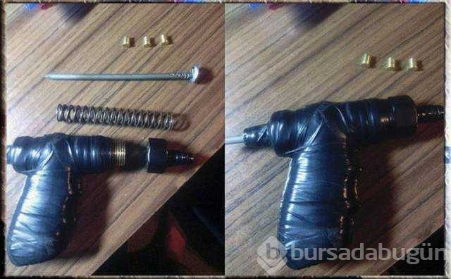 Polislerin ele geçirdiği el yapımı silahlar