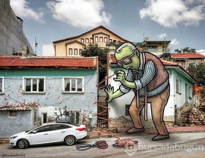 Dev illüstrasyonlarla sokakların hikayeleri
