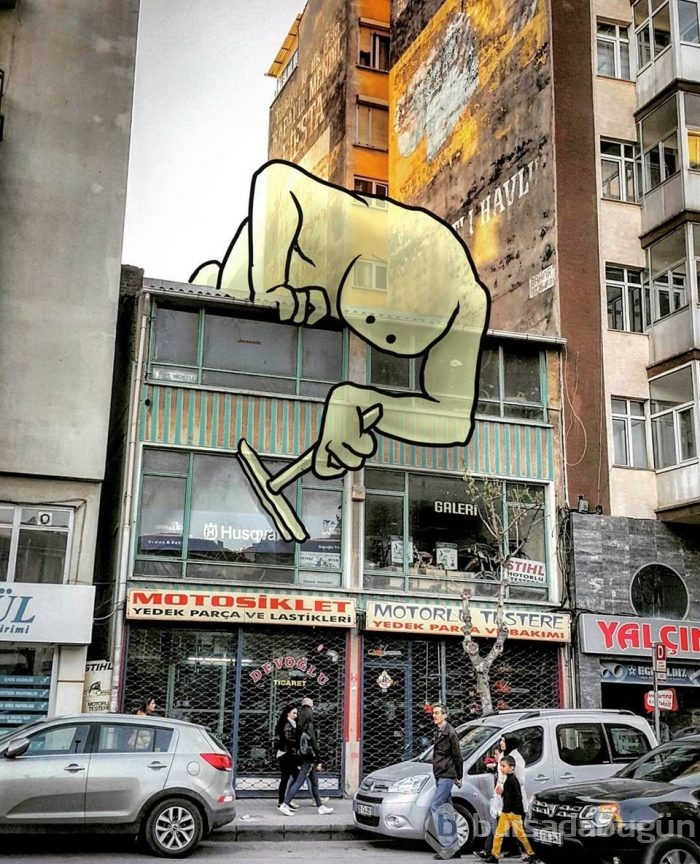 Dev illüstrasyonlarla sokakların hikayeleri
