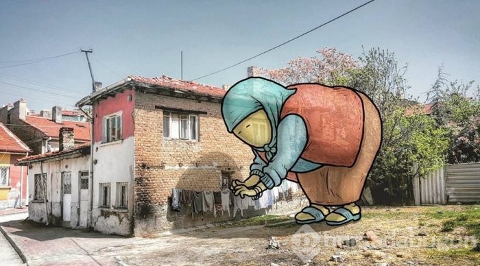 Dev illüstrasyonlarla sokakların hikayeleri
