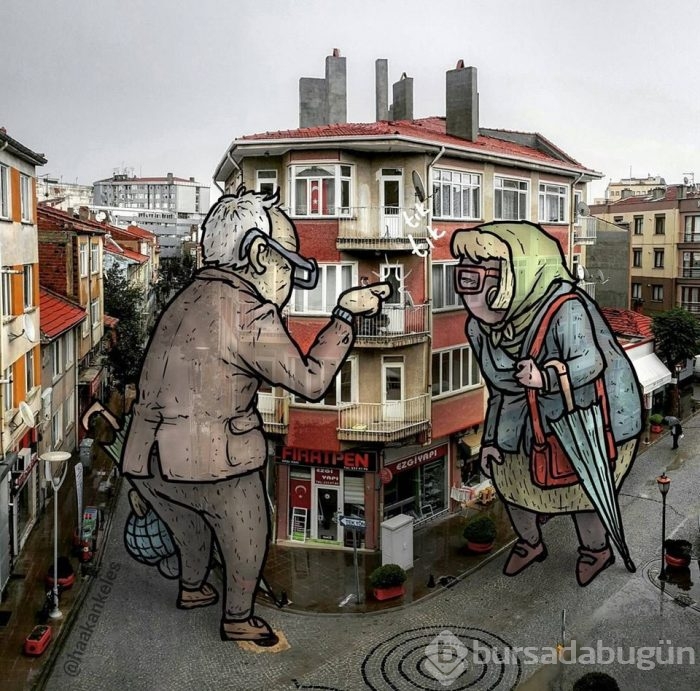 Dev illüstrasyonlarla sokakların hikayeleri
