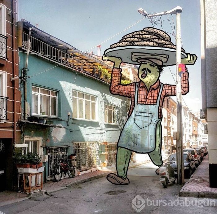 Dev illüstrasyonlarla sokakların hikayeleri
