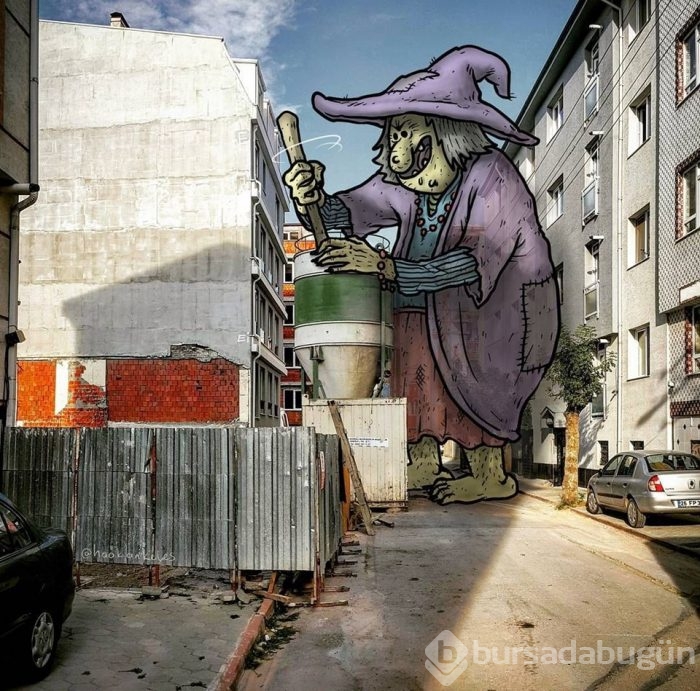 Dev illüstrasyonlarla sokakların hikayeleri
