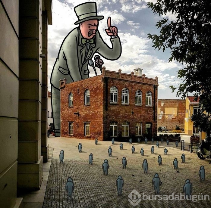 Dev illüstrasyonlarla sokakların hikayeleri
