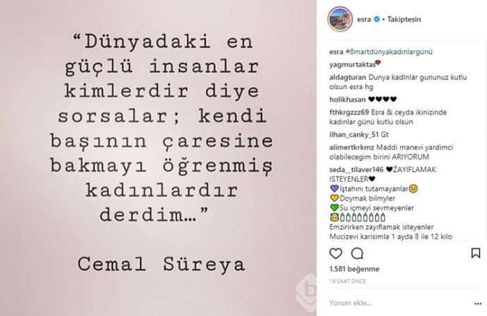 Ünlülerin instagram paylaşımları