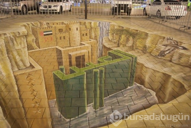 Sokaklar 3D boyama sanatıyla güzelleşti