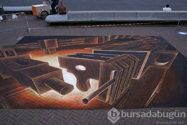 Sokaklar 3D boyama sanatıyla güzelleşti