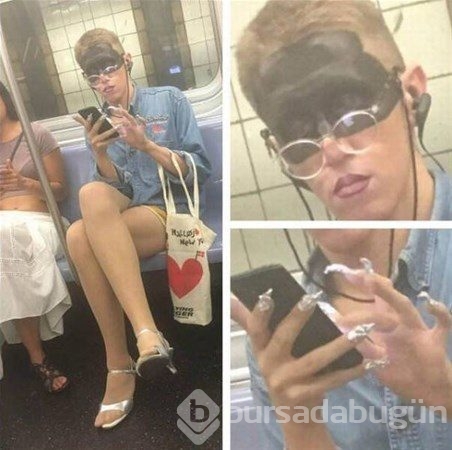 Metroya bu halde bindiler!