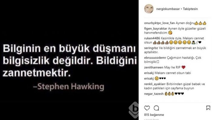 Ünlü isimlerin Instagram paylaşımları (14.03.2018)