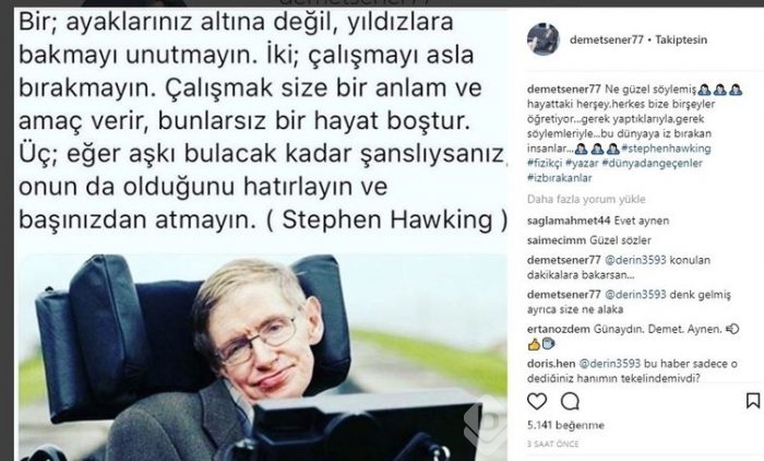 Ünlü isimlerin Instagram paylaşımları (14.03.2018)