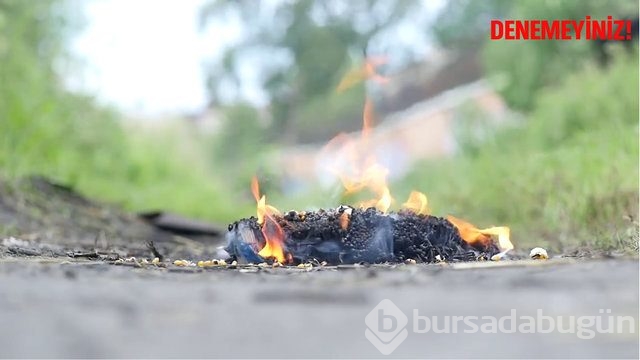 42 bin kibritten yaptığı küreyi ateşe verdi!
