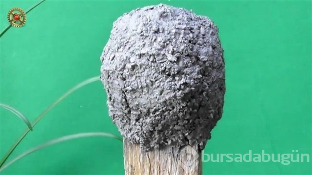 42 bin kibritten yaptığı küreyi ateşe verdi!
