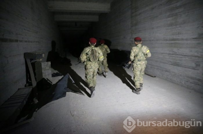 İşte YPG'nin 12 odalı yer altı mühimmat deposu!