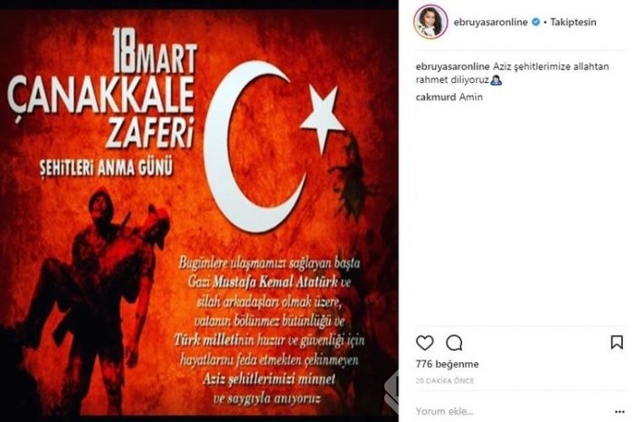 Ünlü isimlerin Instagram paylaşımları (18.03.2018)
