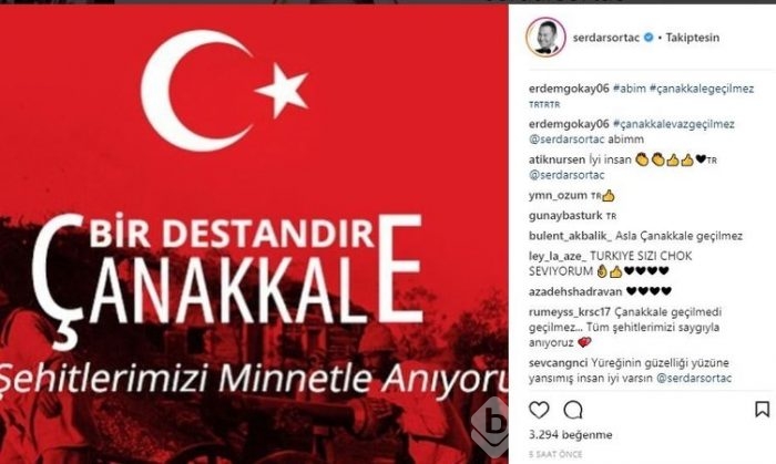 Ünlü isimlerin Instagram paylaşımları (18.03.2018)
