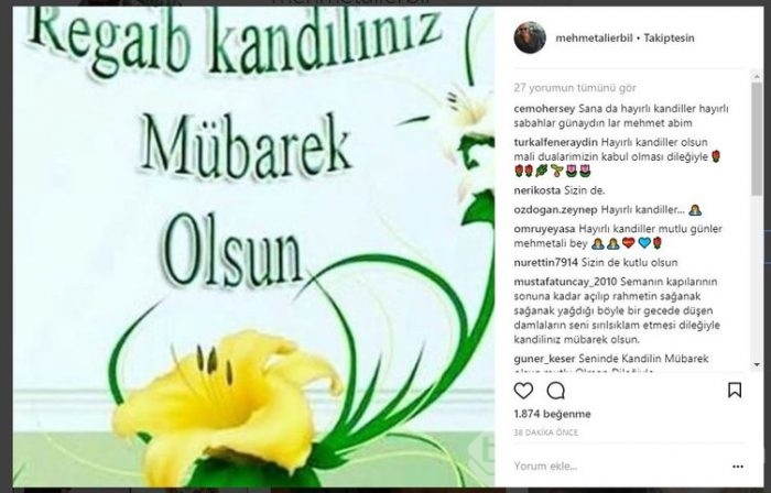 Ünlü isimlerin Instagram paylaşımları (22.03.2018)