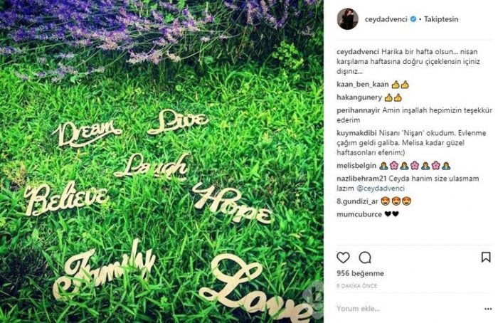 Ünlülerin Instagram paylaşımları (26.03.2018)
