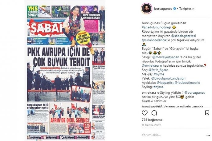 Ünlülerin Instagram paylaşımları (27.03.2018)
