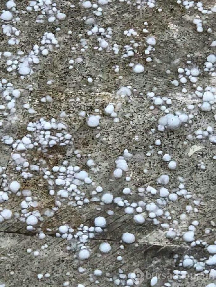 Bursa'da ceviz büyüklüğünde dolu yağdı
