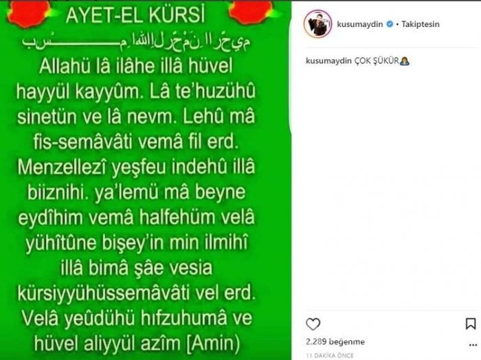 Ünlü isimlerin Instagram paylaşımları (01.04.2018) 