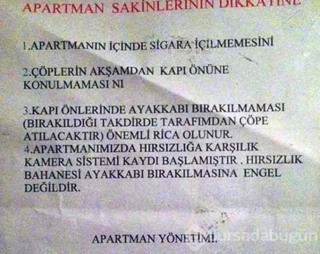 Apartman yöneticilerin ilginç ilanları