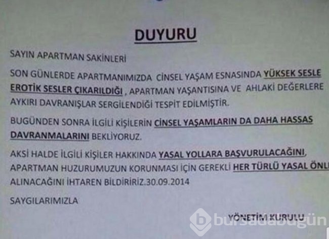 Apartman yöneticilerin ilginç ilanları