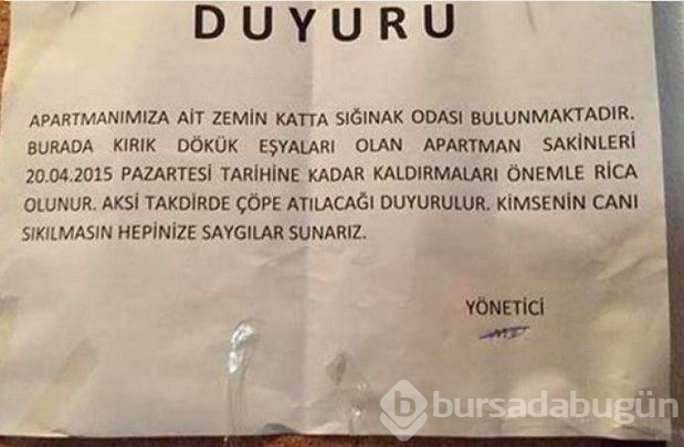 Apartman yöneticilerin ilginç ilanları
