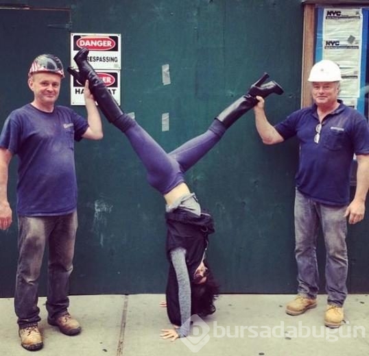 Onun için her yer yoga!
