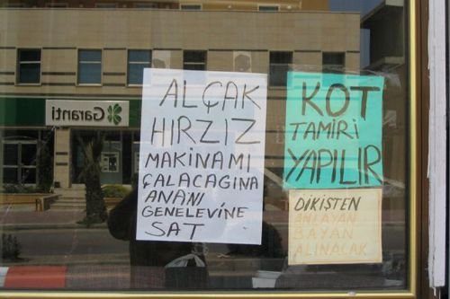 Esnaflardan güldüren tabelalar