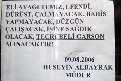 Esnaflardan güldüren tabelalar