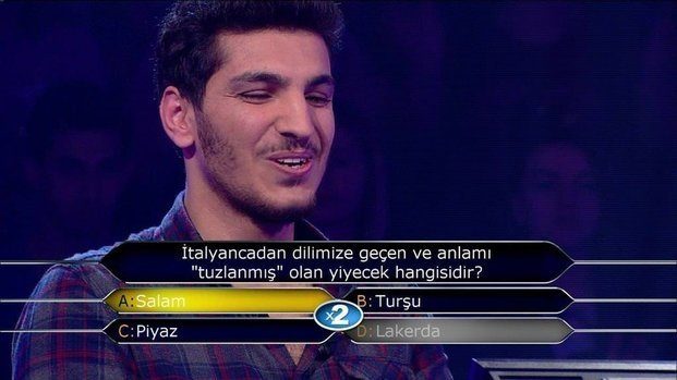 'Kim milyoner olmak ister'de değeri en az 15 bin TL olan sorular
