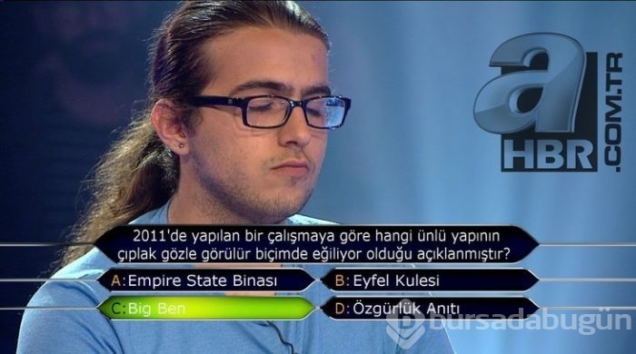'Kim milyoner olmak ister'de değeri en az 15 bin TL olan sorular
