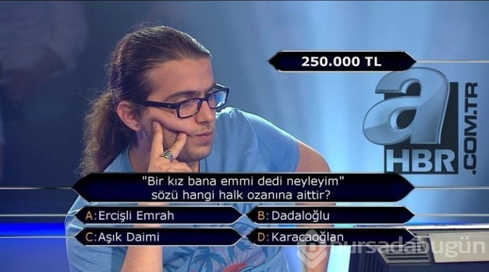 'Kim milyoner olmak ister'de değeri en az 15 bin TL olan sorular
