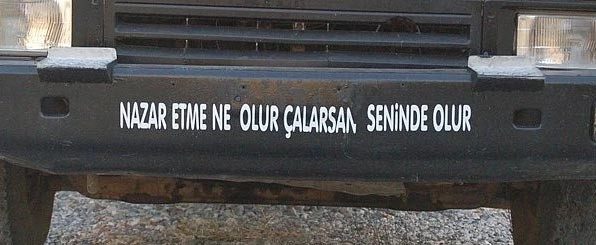 En komik araç yazıları