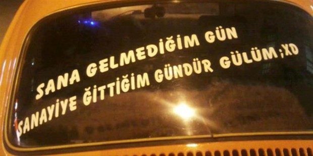 En komik araç yazıları