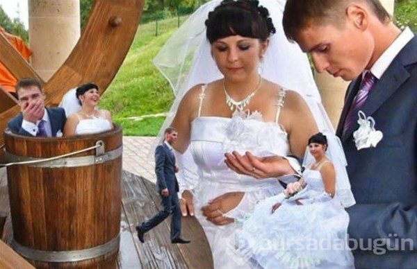 Rusya'dan tuhaf düğün fotoğrafları