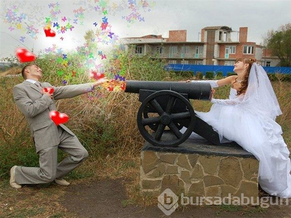 Rusya'dan tuhaf düğün fotoğrafları