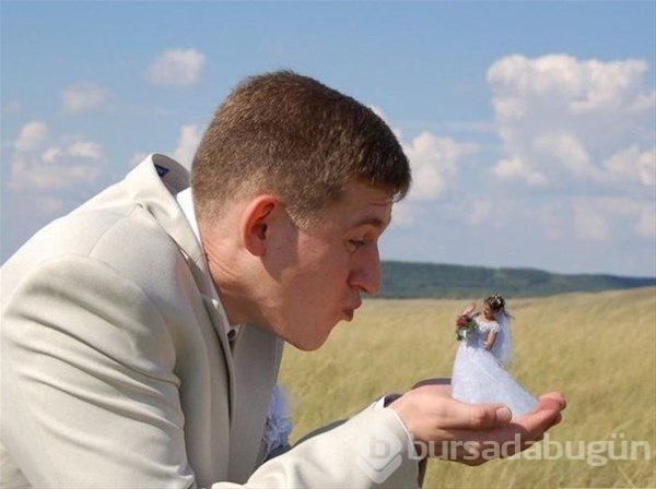 Rusya'dan tuhaf düğün fotoğrafları