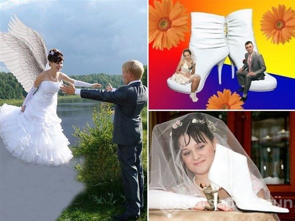 Rusya'dan tuhaf düğün fotoğrafları