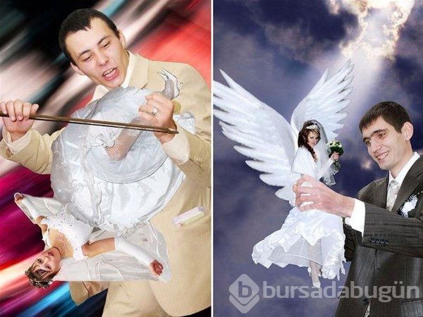 Rusya'dan tuhaf düğün fotoğrafları